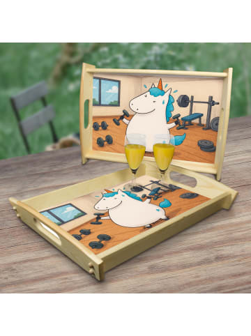 Mr. & Mrs. Panda Tablett Einhorn Fitness Design ohne Spruch in Weiß