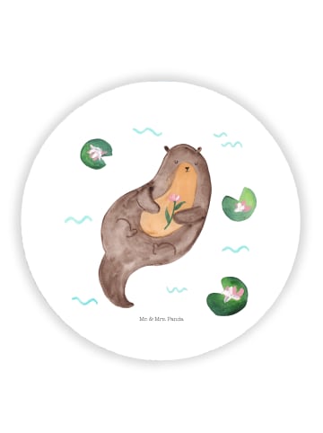 Mr. & Mrs. Panda Pinnwand Magnet Otter Seerose ohne Spruch in Weiß