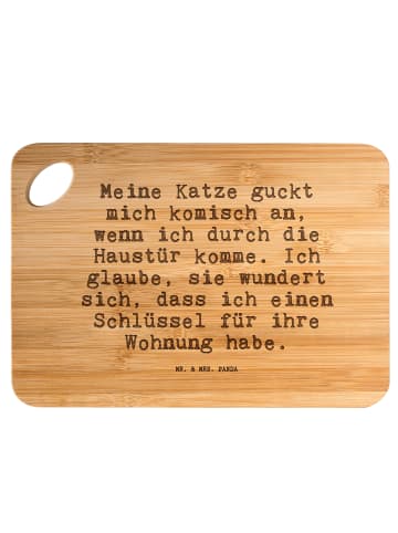 Mr. & Mrs. Panda Holzbrettchen Meine Katze guckt mich... mit Spruch in Braun