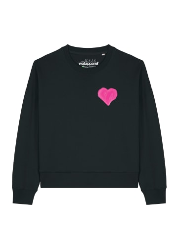 wat? Apparel Sweatshirt Pink Heart in Schwarz