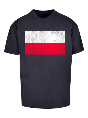 F4NT4STIC Heavy Oversize T-Shirt Poland Polen Flagge distressed in marineblau