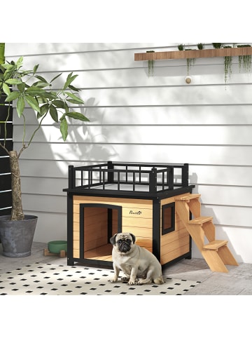 Pawhut Hundehütte 121L x 77B x 78H cm