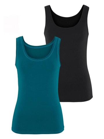 Vivance Vivance Tanktop in petrol, schwarz