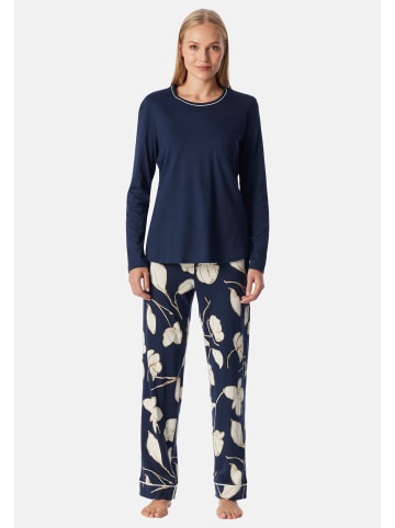 Schiesser Schlafanzug Comfort Nightwear in Deep sea blue