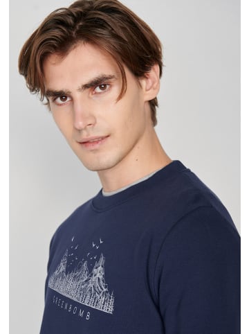 GreenBomb Sweatshirt Nature Mountain Logo in Marineblau