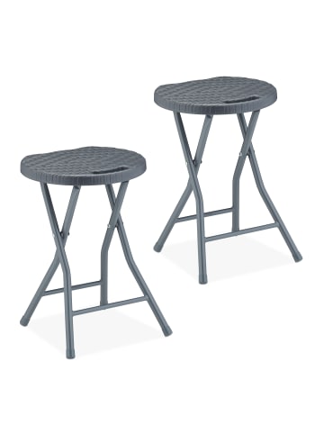 relaxdays 2 x Klapphocker in Grau