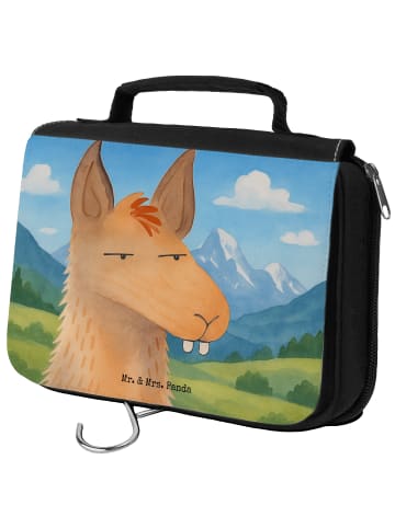 Mr. & Mrs. Panda Kosmetiktasche Lamakopf Genervt Design ohne Spruch in Weiß