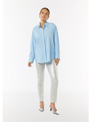 comma Bluse langarm in Blau