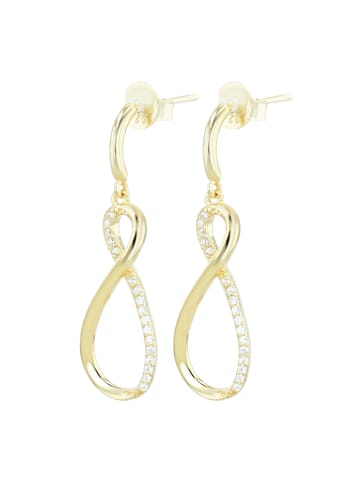 Adeliás Damen keine Unendlichzeichen aus 925 Silber mit Zirkonia 2.8 cm in gold