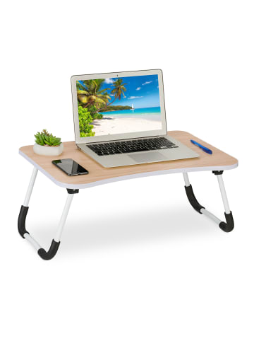 relaxdays Laptoptisch in Natur - (B)63 x (H)26 x (T)40 cm