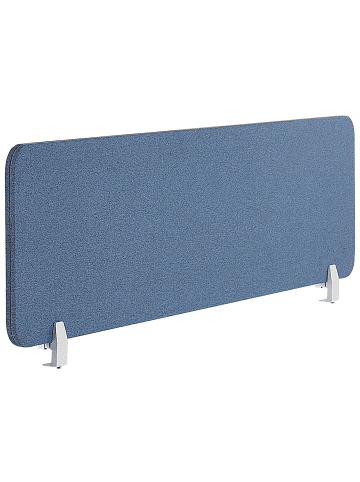 Beliani Schreibtischtrennwand WALLY in Blau - (W) 130 x (H) 40 x (L) 2 cm