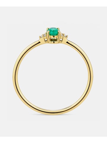 Diamant L'éternel Ring, mit Smaragd, 375 Gelbgold