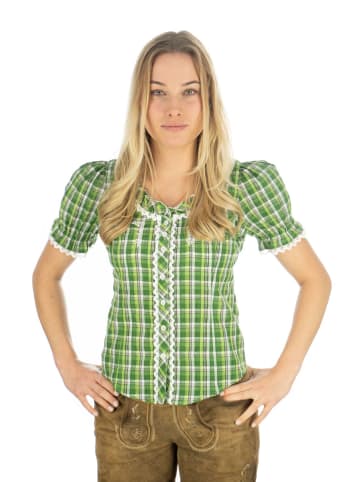 OS-Trachten Trachtenbluse Dapee in khaki/schlamm