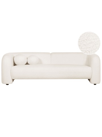Beliani 3-Sitzer Sofa LEIREN in Weiß - (W) 224 x (H) 68 x (L) 87 cm