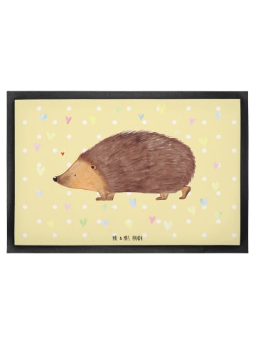 Mr. & Mrs. Panda Fußmatte Igel Herzen ohne Spruch in Gelb Pastell