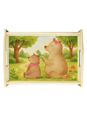 Mr. & Mrs. Panda tablett aus holz Bär Kind Design ohne Spruch in Weiß