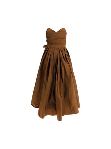 Pinko Braun trägerlos Lang Kleid