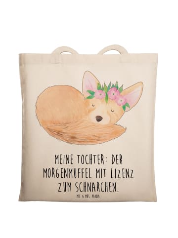 Mr. & Mrs. Panda Tragetasche Tochter Morgenmuffel mit Spruch in Creme