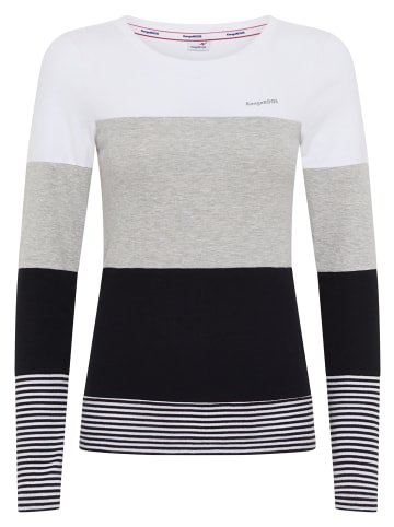 Kangaroos Longsleeve in grau-schwarz-weiß