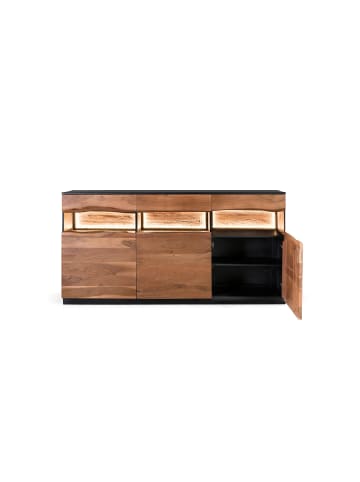 Giner y Colomer Sideboard aus natürlichem und schwarzem Akazienholz in Brown