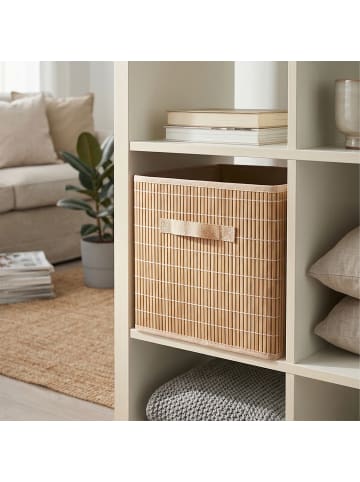 relaxdays 4 x Aufbewahrungskorb in Natur - (B)28 x (H)28 x (T)28 cm