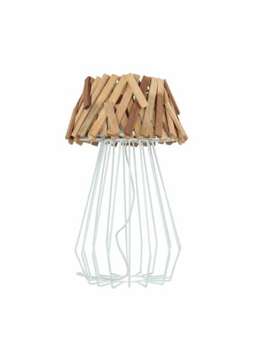 Licht-Erlebnisse Tischlampe (B)35 x (H)62 cm in Holz (Natur) Weiß