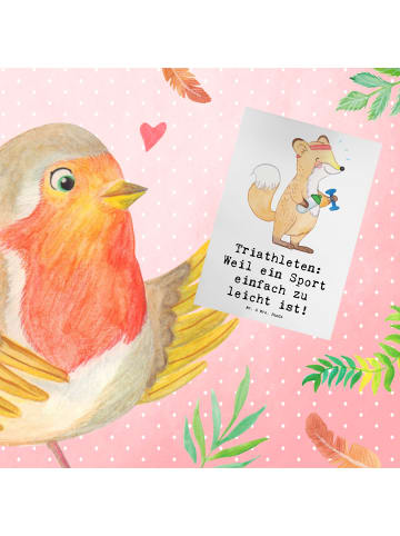 Mr. & Mrs. Panda babykarte Triathlon Helden mit Spruch in Weiß