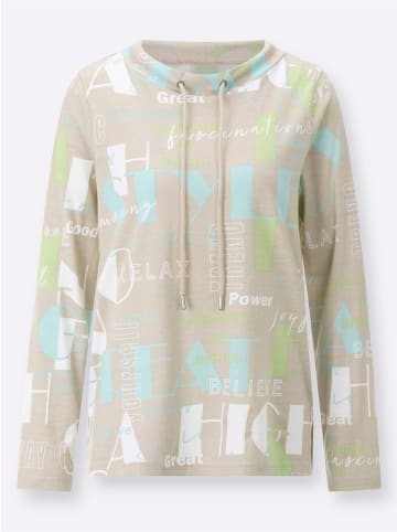Sieh an! Langarmshirt in sand-mint-bedruckt
