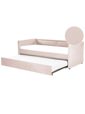 Beliani Tagesbett MIMIZAN in Rosa - (W) 184 x (H) 76 x (L) 216 cm