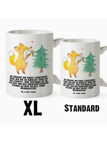 Mr. & Mrs. Panda XL Tasse Fuchs  Weihnachtsbaum mit Spruch in Weiß