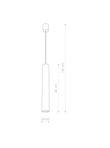 Licht-Erlebnisse Pendelleuchte (B)5.5 x (L)5.5 x (T)130 cm in SilberSilber