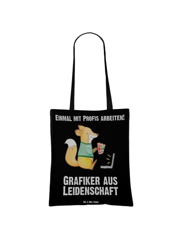 Mr. & Mrs. Panda Tote Bag Grafiker Leidenschaft mit Spruch in Schwarz