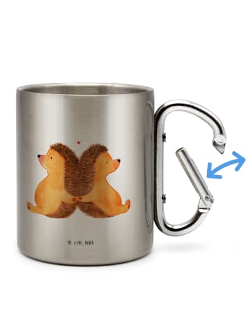 Mr. & Mrs. Panda Thermobecher Igel händchenhaltend ohne Spruch in Silber