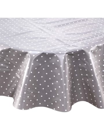 Butlers Wachstischdecke Punkte  Ø 140 cm WATERPROOF in Grau