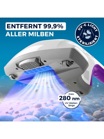 CLEANmaxx CLEANmaxx Milbensauger Vibration - entfernt 99,9 % Milben - 2 Ersatz-EPA-Filter