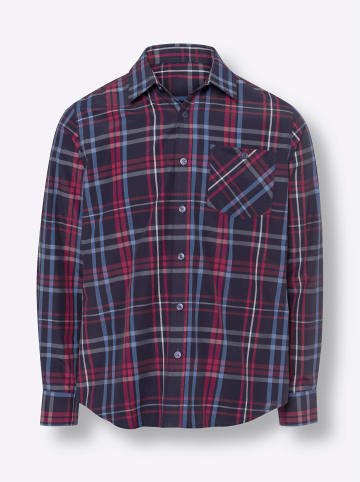 Sieh an! Langarmhemd in marine-rot-kariert