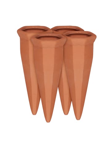 relaxdays 4x Tonkegel-Bewässerung in Terracotta