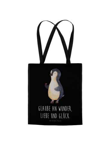 Mr. & Mrs. Panda Stofftasche Pinguin Marienkäfer mit Spruch in Schwarz