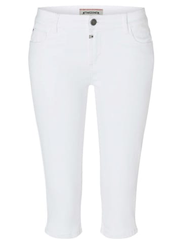 Timezone Capri Denim Jeans Shorts Kurze Bermuda Tight AleenaTZ 3/4 in Weiß