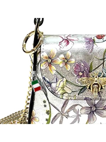 Florence Florence Umhängetasche Leder silber, farbig ca. 19cm