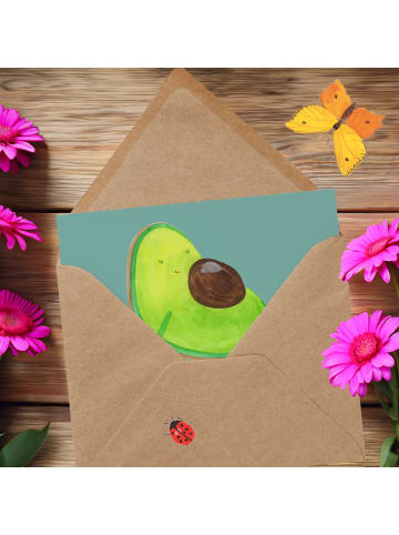 Mr. & Mrs. Panda Einladungskarte Mutige Hebamme mit Spruch in Meeresbrise