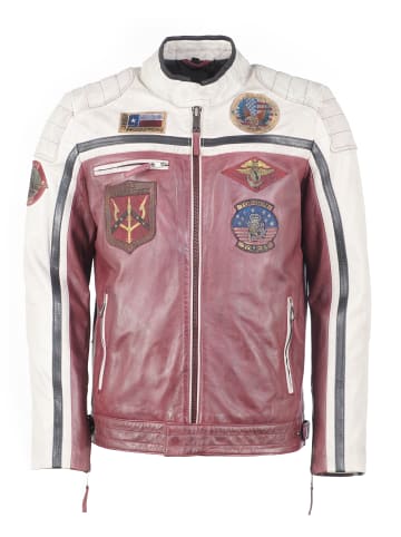 TOP GUN Lederjacke TGJ1005 in oxblood/creme