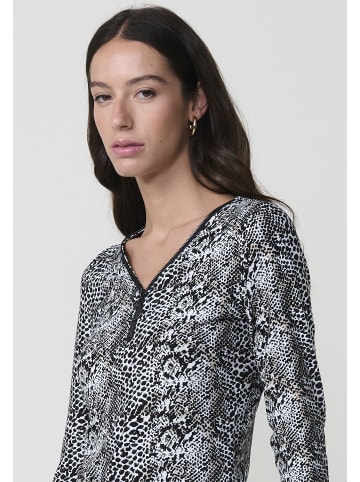 KOROSHI Langärmliges bedrucktes Damen-T-Shirt in SCHWARZ