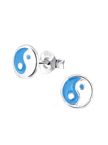 schmuck23 Silber Ohrringe 925 Yin Yang 0,7 cm x 0,8 cm