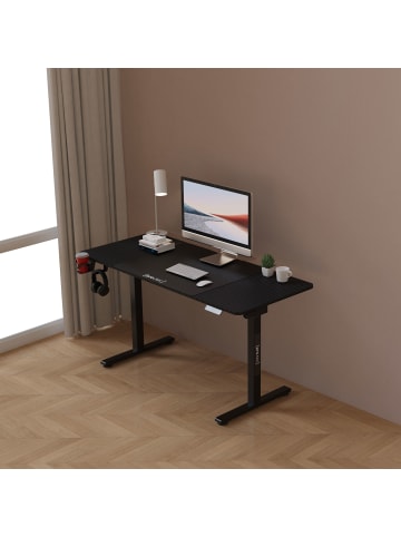 pro.tec Verstellbarer Tisch Stryn in Schwarz (L)140cm