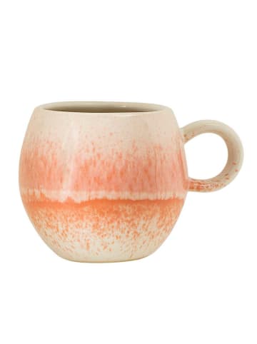 Bloomingville Becher PAULA Orange Weiß mit Henkel
