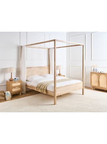 Beliani Himmelbett HAUTERIVES in Braun - (W) 165 x (H) 204 x (L) 211 cm