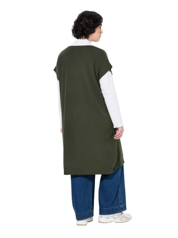 Ulla Popken Pullover in dunkel khaki