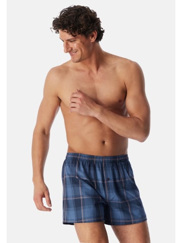 Schiesser Boxershorts Web in Grau / hellblau / rot