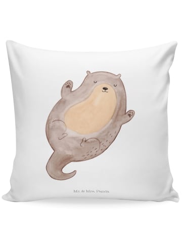 Mr. & Mrs. Panda Deko Kissen Otter Umarmen ohne Spruch in Weiß